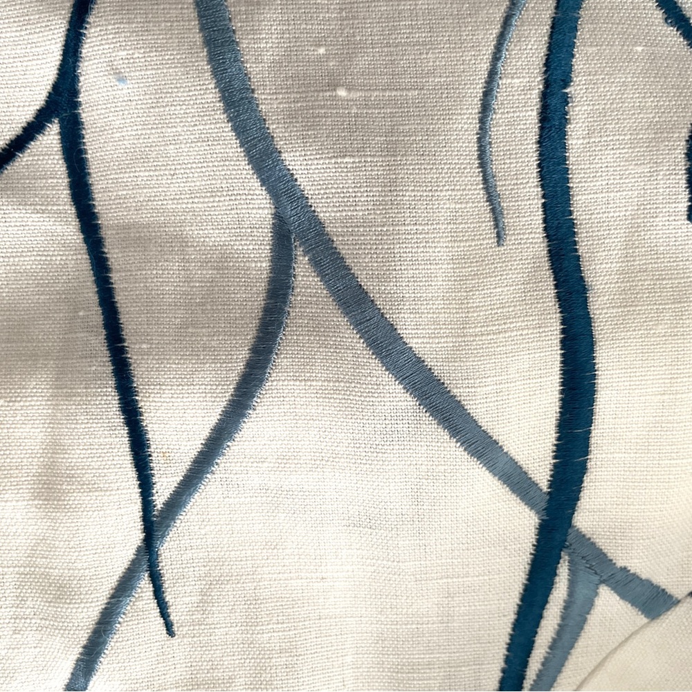 Connie Roberson Luxury Embroidered White Linen Jacket Shades of Blue - Picture 4 of 10